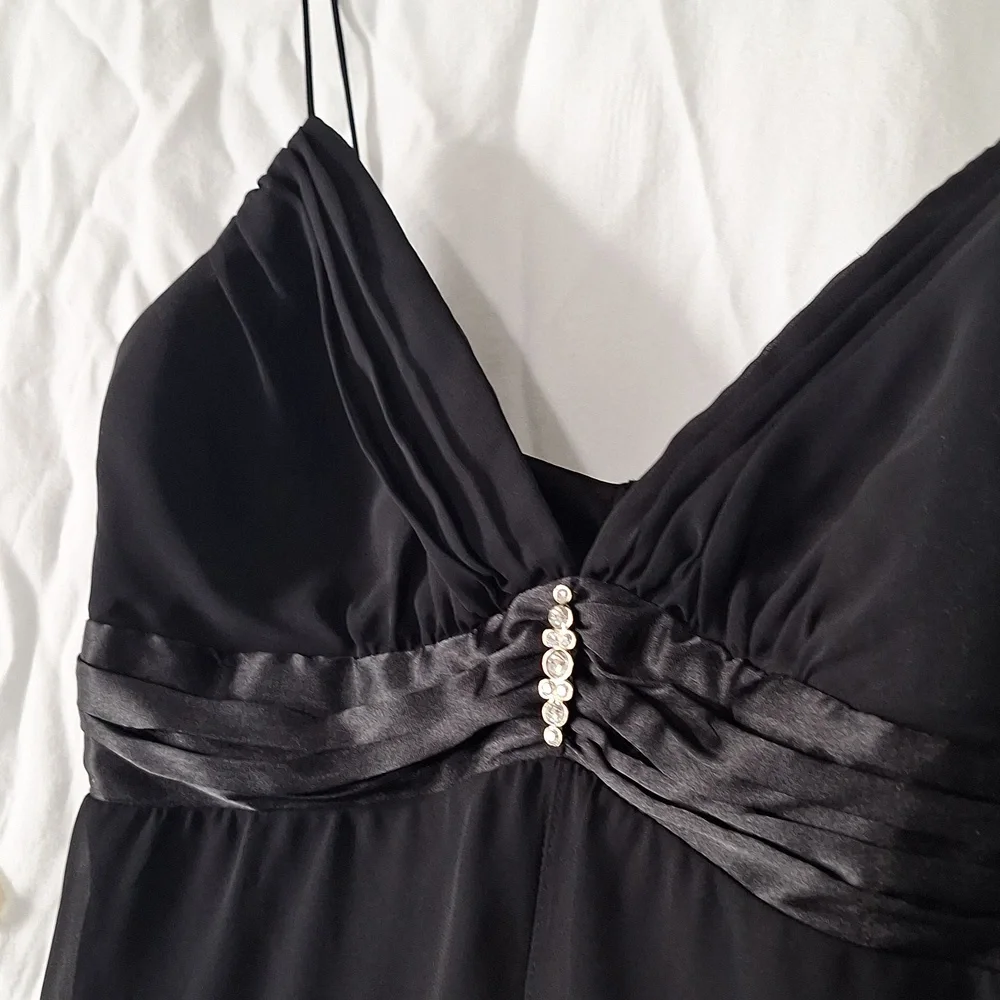 3/$20--Vintage Black Neglige, Faux Diamonds, 38C - Picture 4 of 16